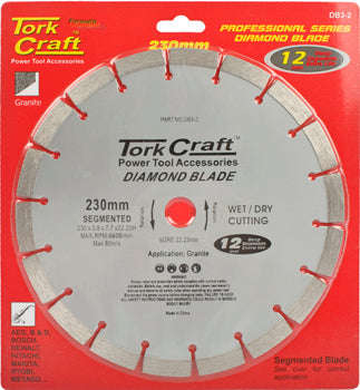 Tork Craft Diamond Blade Segmented 230Mm For Granite 12Mm Deep Segments - DEFAULT TITLE