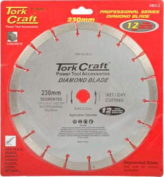 Tork Craft Diamond Blade Segmented 230Mm For Concrete 12Mm Deep Segments - DEFAULT TITLE