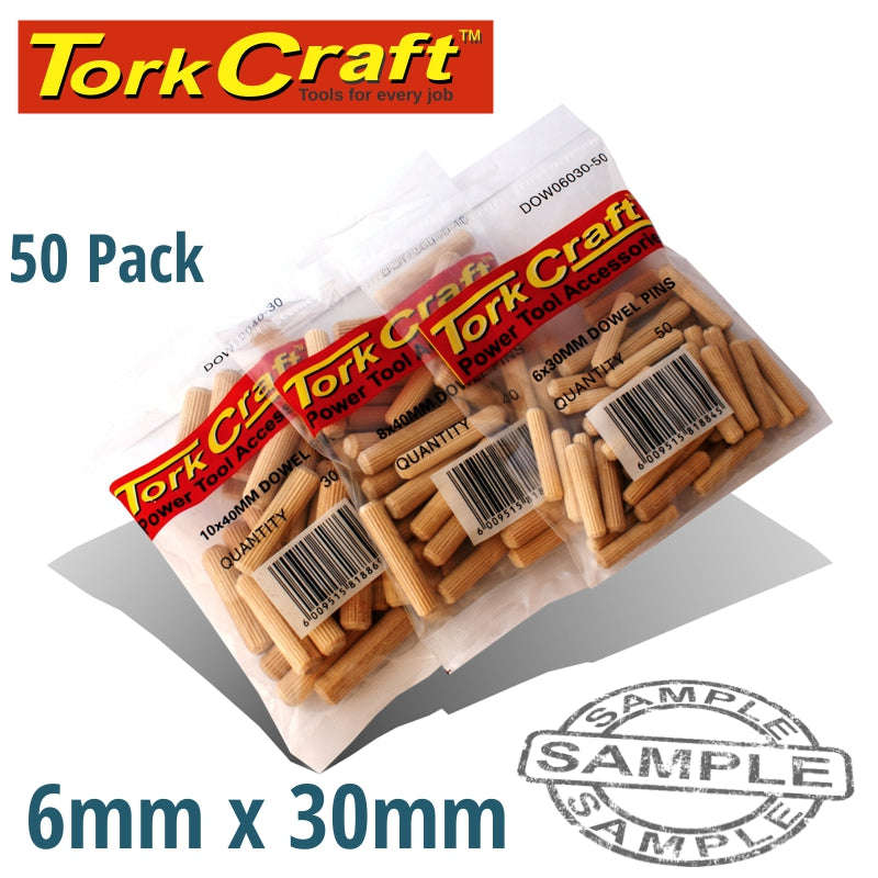Tork Craft Dowels 6 X 30Mm 50 Per Bag (Birch Wood) - DEFAULT TITLE