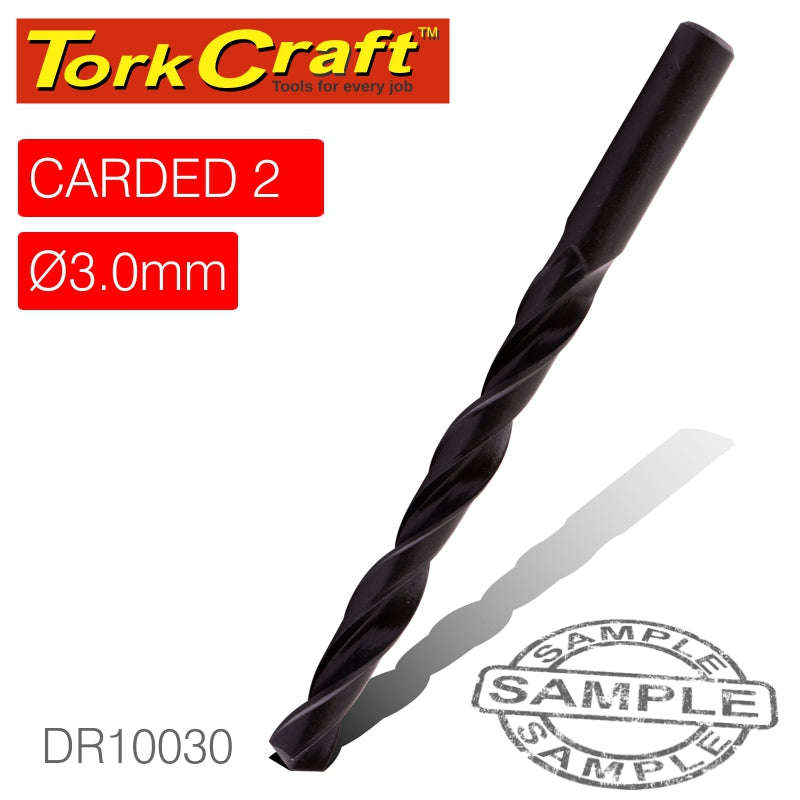 Special - Tork Craft Drill Bit Hss Standard 3.0Mm 2/Card - DEFAULT TITLE