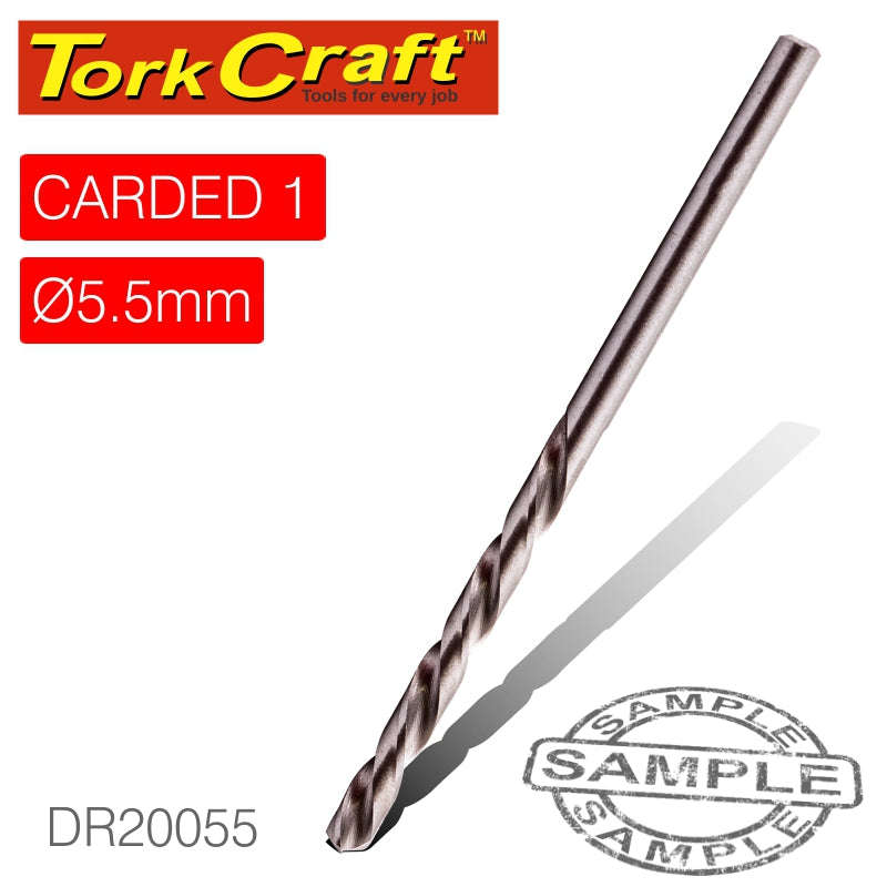 Tork Craft Drill Bit Hss Industrial 5.5Mm 135Deg 1/Card - DEFAULT TITLE