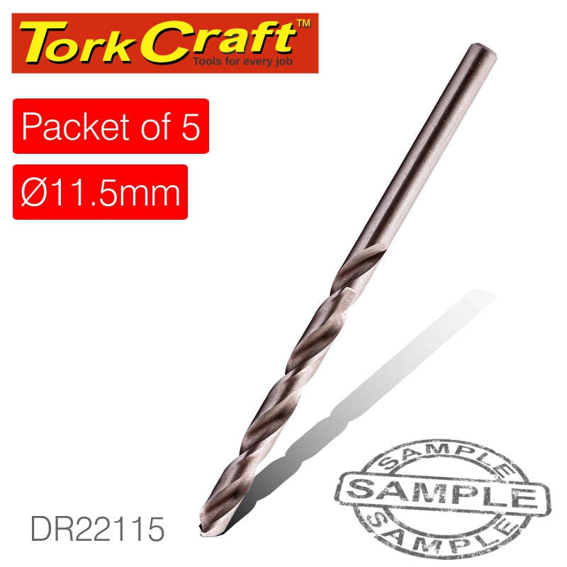 Tork Craft Drill Bit Hss Industrial 11.5Mm 135Deg Packet Of 5 - DEFAULT TITLE