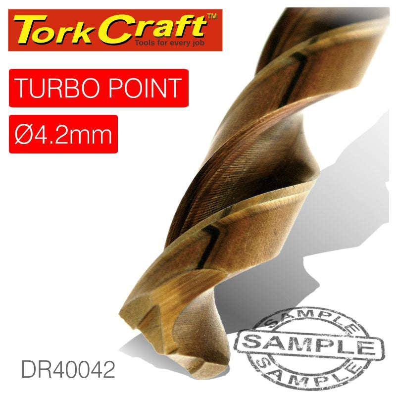 Tork Craft Drill Bit Hss Turbo Point 4.2Mm 1/Card - DEFAULT TITLE