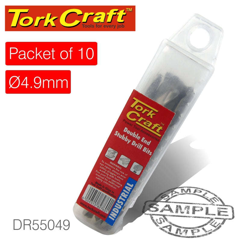 Tork Craft Double End Stubby Hss 4.9Mm Packet Of 10 - DEFAULT TITLE