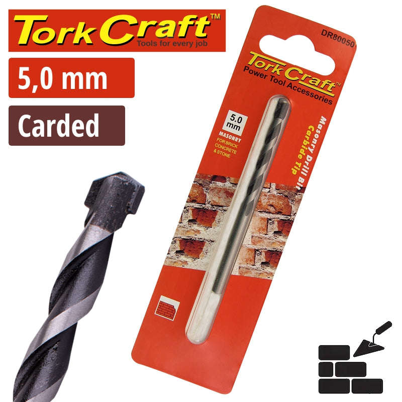 Special - Tork Craft Drill Bit Masonry/Concrete  5.0Mm 1/Card - DEFAULT TITLE