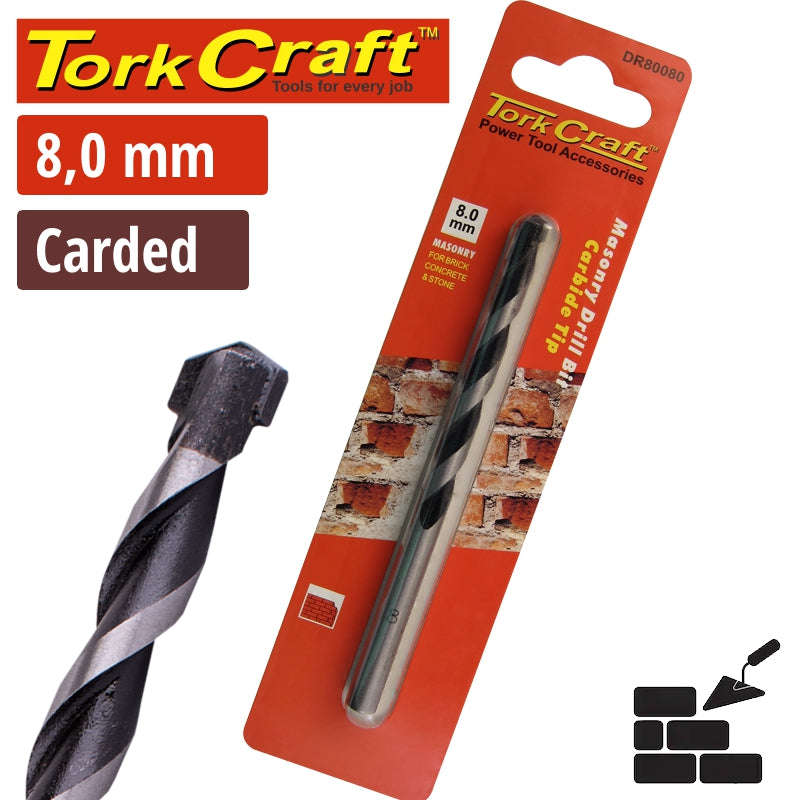 Special - Tork Craft Drill Bit Masonry/Concrete  8.0Mm 1/Card - DEFAULT TITLE