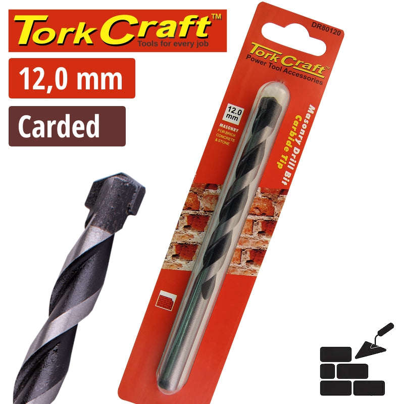 Special - Tork Craft Drill Bit Masonry/Concrete  12Mm 1/Card - DEFAULT TITLE