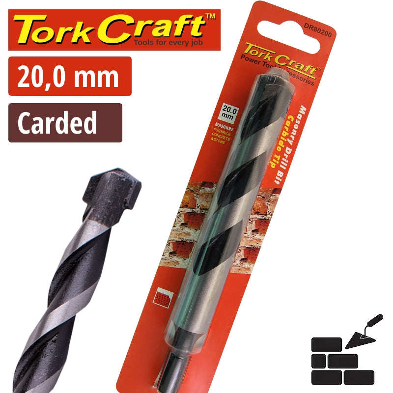 Tork Craft Drill Bit Masonry/Concrete  20Mm 1/Card - DEFAULT TITLE