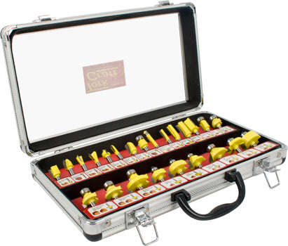 Tork Craft Router Bit Set 24 Pcs Aluminium Case 1/4 Shank - DEFAULT TITLE