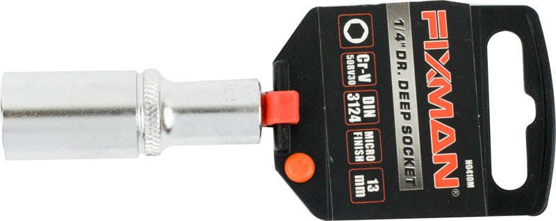 Fixman 1/4' Dr Deep Socket 13Mm - DEFAULT TITLE