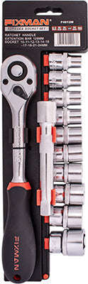 Fixman 12-Pc 1/2' Dr. Socket & Ratchet Set - DEFAULT TITLE
