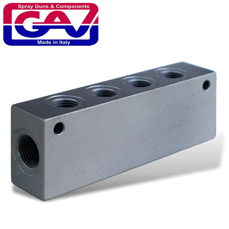 Manifold Block 1/4' With 6 Ports Extend Your Air Points - DEFAULT TITLE
