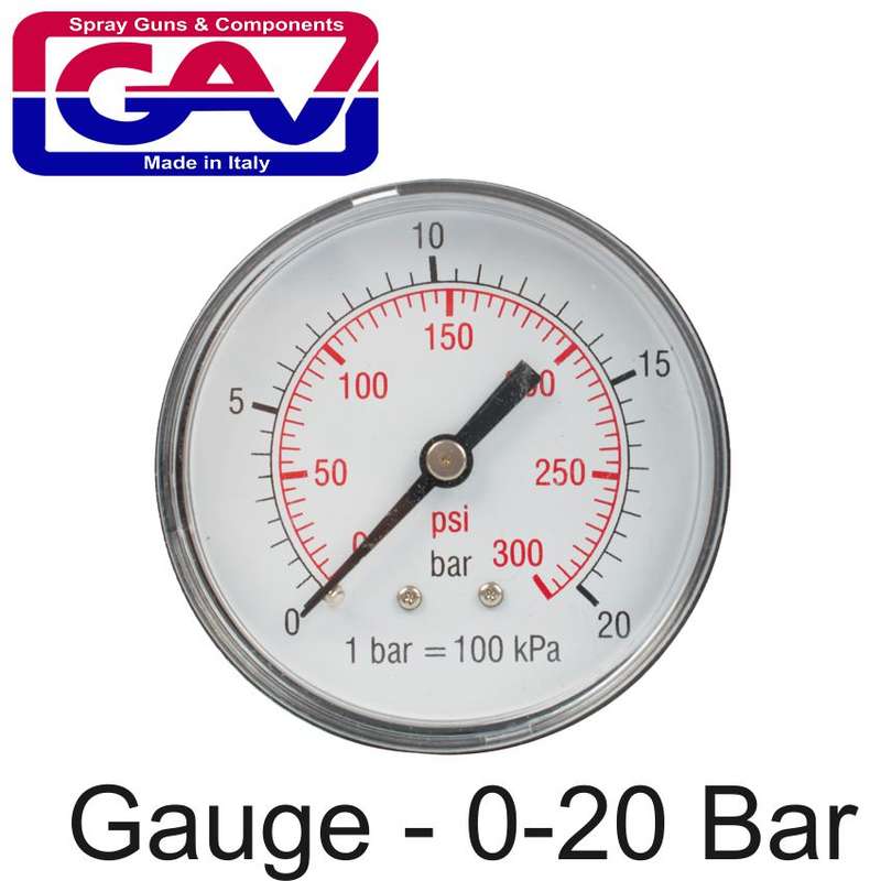 Pressure Gauge 0-20Bar1/4Rear 63Mm D6314R20 Packaged - DEFAULT TITLE