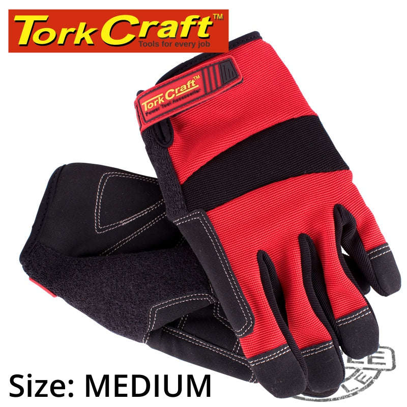 Tork Craft Work Glove Medium-All Purpose Red With Touch Finger - DEFAULT TITLE