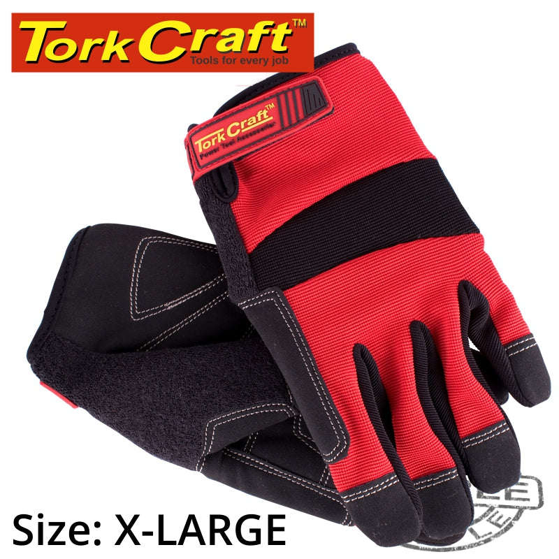 Tork Craft Work Glove X-Large-All Purpose Red With Touch Finger - DEFAULT TITLE