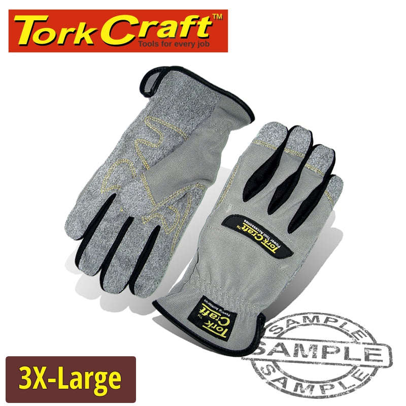 Tork Craft Mechanics Glove 3X- Large Synthetic Leather Palm With Spandex Back - DEFAULT TITLE