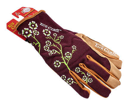 Tork Craft Ladies Slim Fit Garden Gloves Maroon X-Small -
