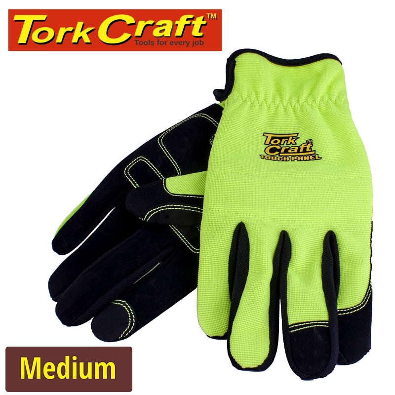 Tork Craft Glove Yellow With Pu Palm Size Medium  Multi Purpose - DEFAULT TITLE