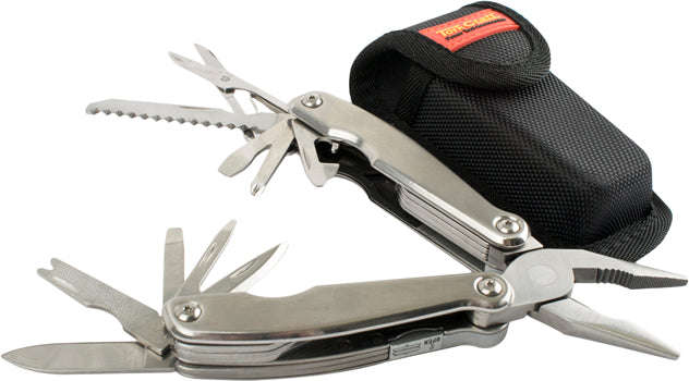 Tork Craft Multitool Silver With Led Light & Nylon Pouch In Blister - DEFAULT TITLE