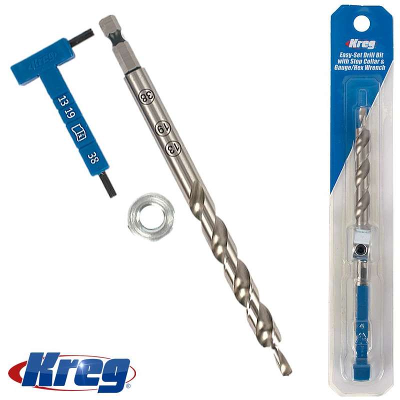 Kreg Easy Set Drill Bit Wiht Stop Collar & Gauge/Hex Wrench - DEFAULT TITLE