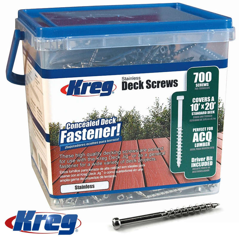 Kreg Stainless Steel Deck Screws 2' #8 Coarse Pan Head 700Ct -