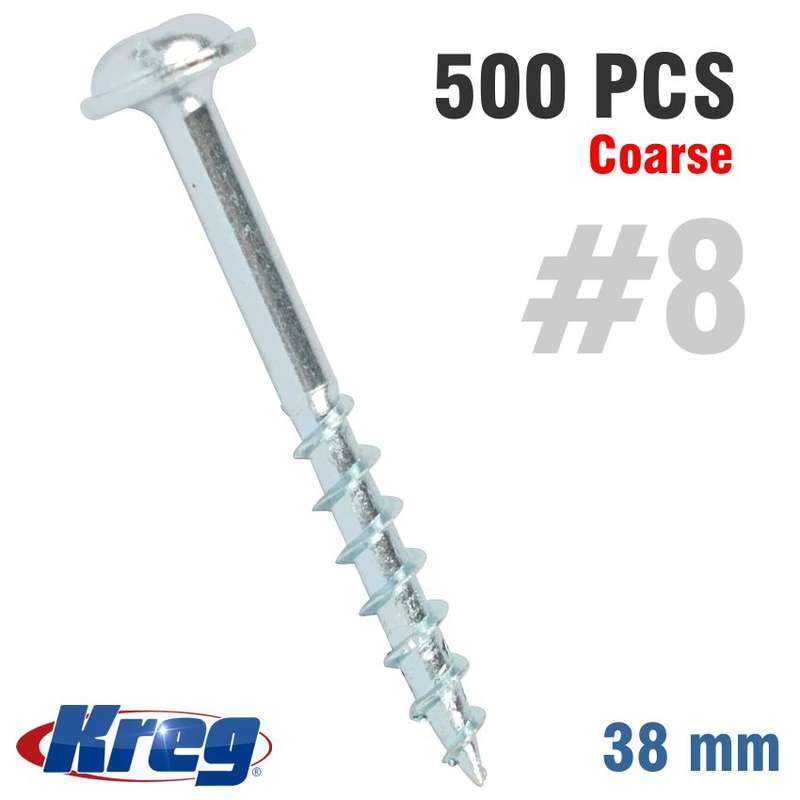 Special - Kreg Zinc Pocket Hole Screws 38Mm 1.50' #8 Coarse Thread Mx Loc 500Ct -