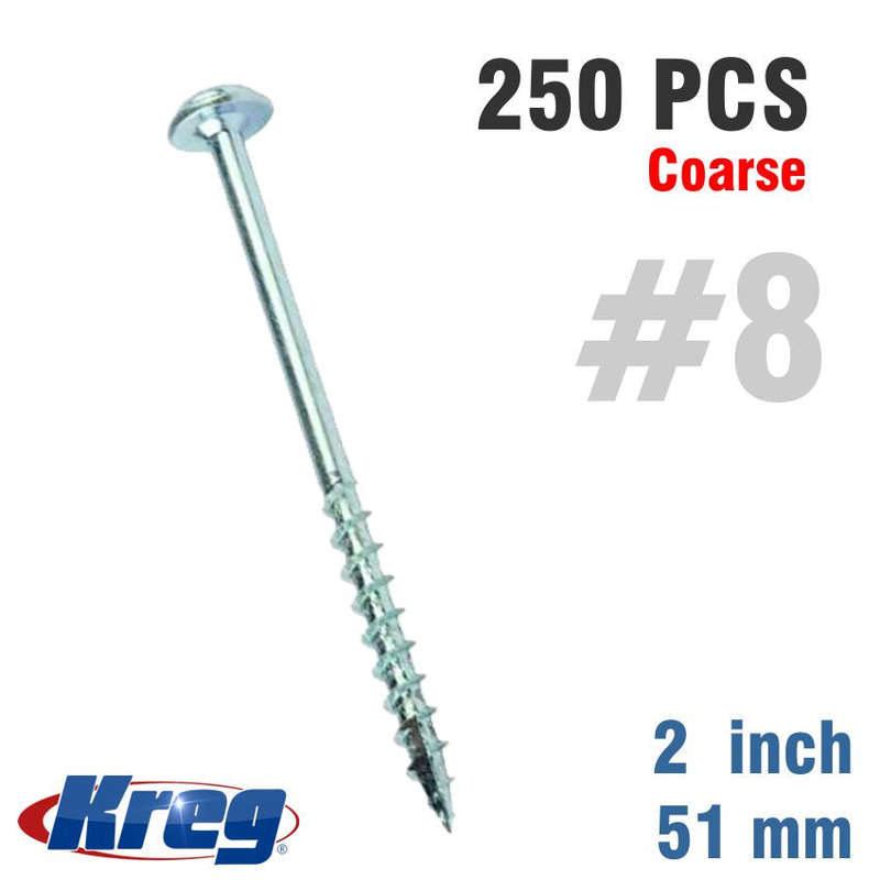 Special - Kreg Zinc Pocket Hole Screws 51Mm 2.00' #8 Coarse Thread Mx Loc 250Ct -
