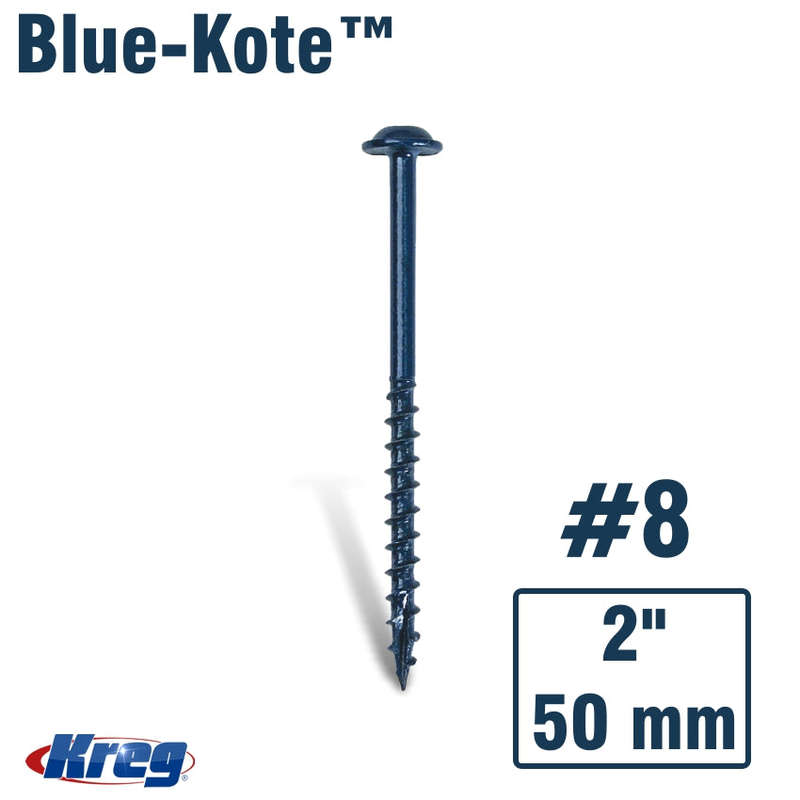 Kreg Blue-Kote Wr Pocket Screws 2'#8 Coarse Washer Head 50Ct -
