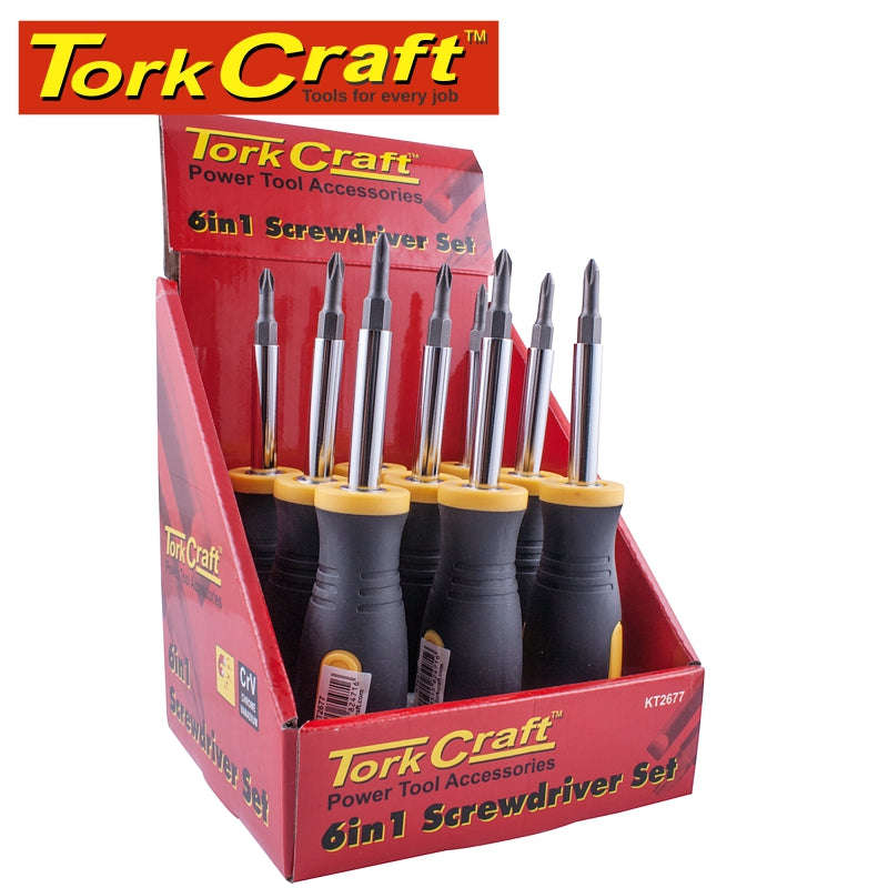 Tork Craft Screwdriver 6 In 1 Crv Bits Per Box Of 9 -