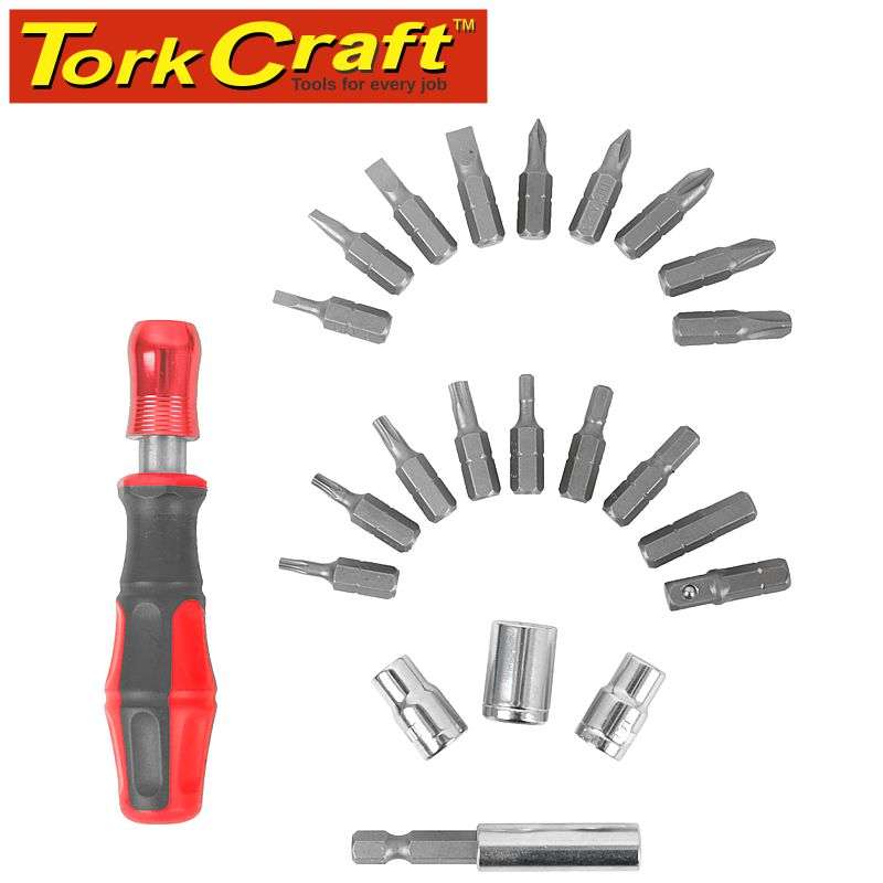 Tork Craft S/Driver Insert & Socket Bit Set 23Pc With Bit Holder - DEFAULT TITLE