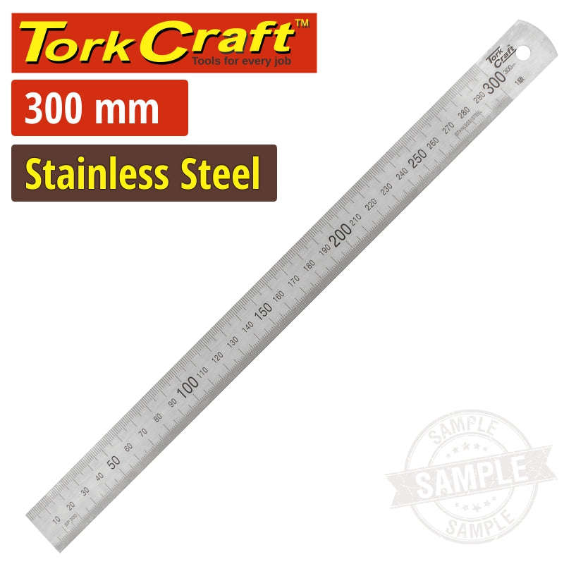 Tork Craft Stainless Steel Ruler 300 X 25 X 1.0Mm - DEFAULT TITLE