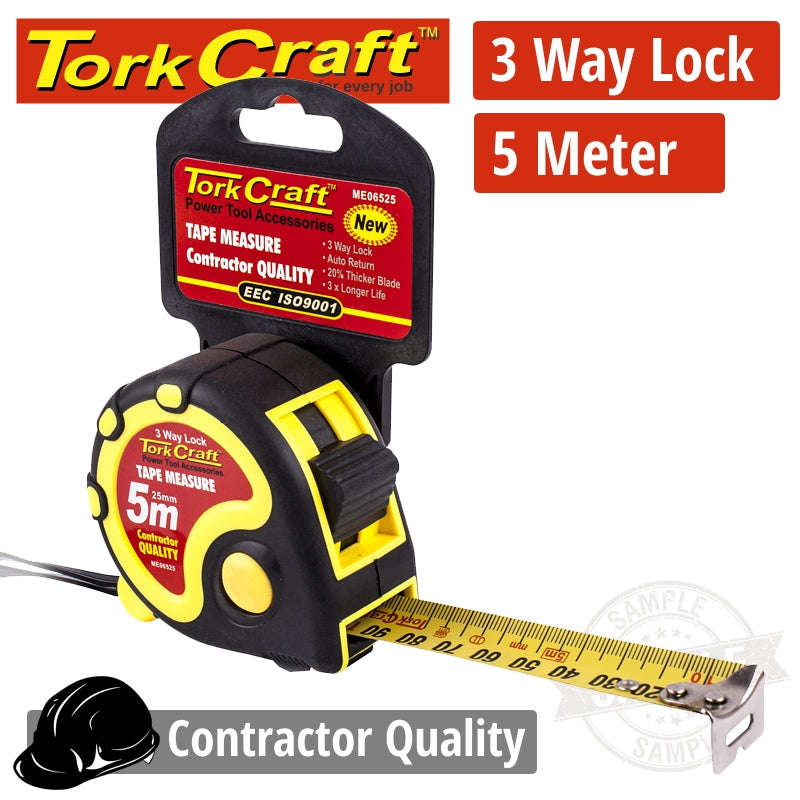 Tork Craft Measuring Tape Multi Lock 5M X 25Mm Long Life Contractor - DEFAULT TITLE