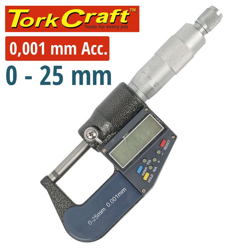 Tork Craft Micrometer 0-25Mm Digital - DEFAULT TITLE