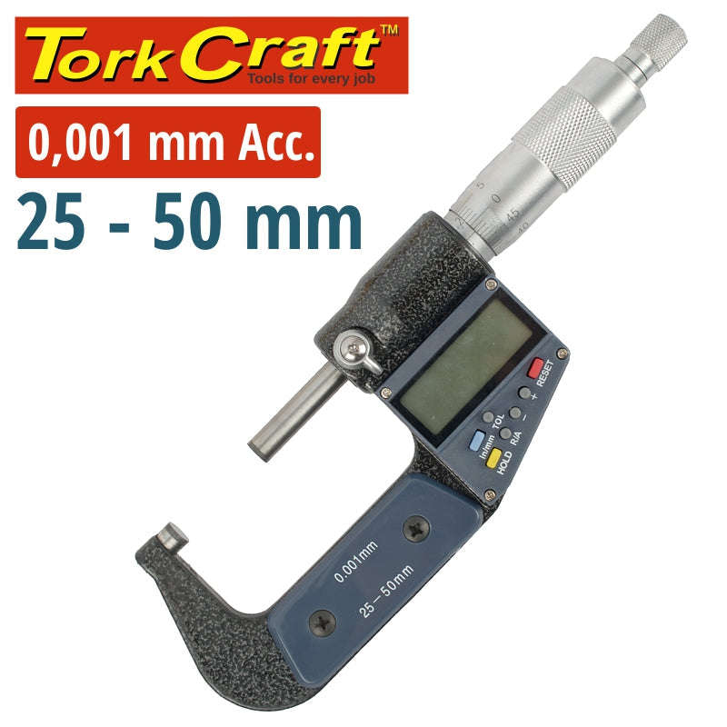 Tork Craft Micrometer 25-50Mm Digital - DEFAULT TITLE