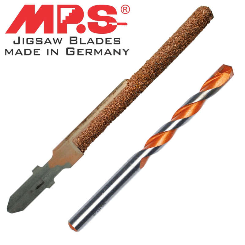 Mps Jigsaw Blade Univ. Set Carbide Rasp 6Mm 100/75 + Drill Bit 6X60X100Mm - DEFAULT TITLE