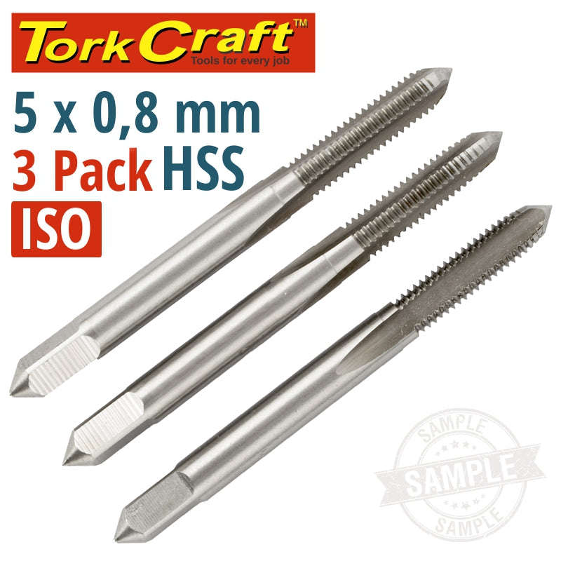 Tork Craft Taps Hss 5X0.8Mm Iso 3/Pack - DEFAULT TITLE