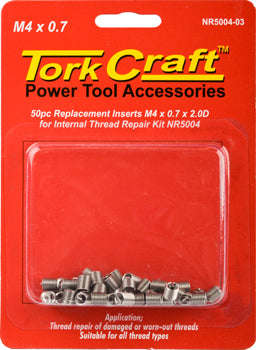 Tork Craft Thread Repair Kit M4 X 0.7 X 2.0D Repl. Inserts For Nr5004 -