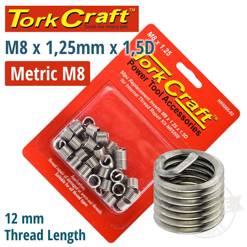 Tork Craft Thread Repair Kit M8 X 1.25 X 1.5D Repl. Inserts For Nr5008 - DEFAULT TITLE