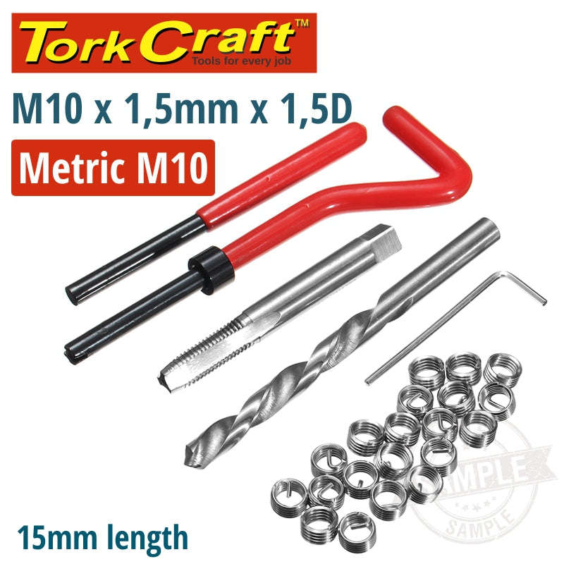 Tork Craft Thread Repair Kit 14Pc M10 X 1.5 X 1.5D Internal Thread Carded - DEFAULT TITLE