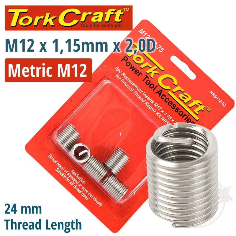 Tork Craft Thread Repair Kit M12 X 1.75 X 2.0D Repl. Inserts For Nr5012 - DEFAULT TITLE