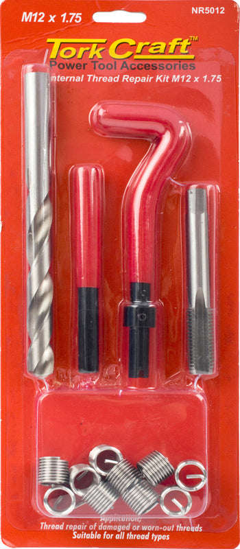 Tork Craft Thread Repair Kit 14Pc M12 X 1.75 X 1.5D Internal Thread Carded - DEFAULT TITLE