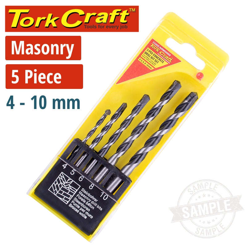 Tork Craft Masonry Drill Bit Set 5Pc 4-10Mm - DEFAULT TITLE