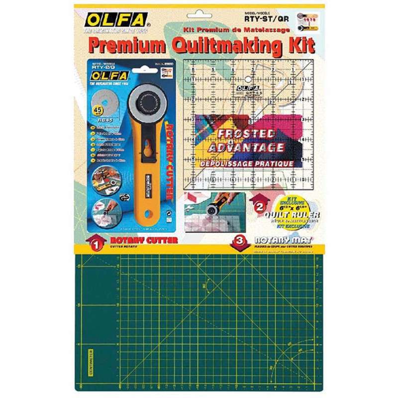 Olfa Quilting Kit With Rotary Cutter, Rule And Mat