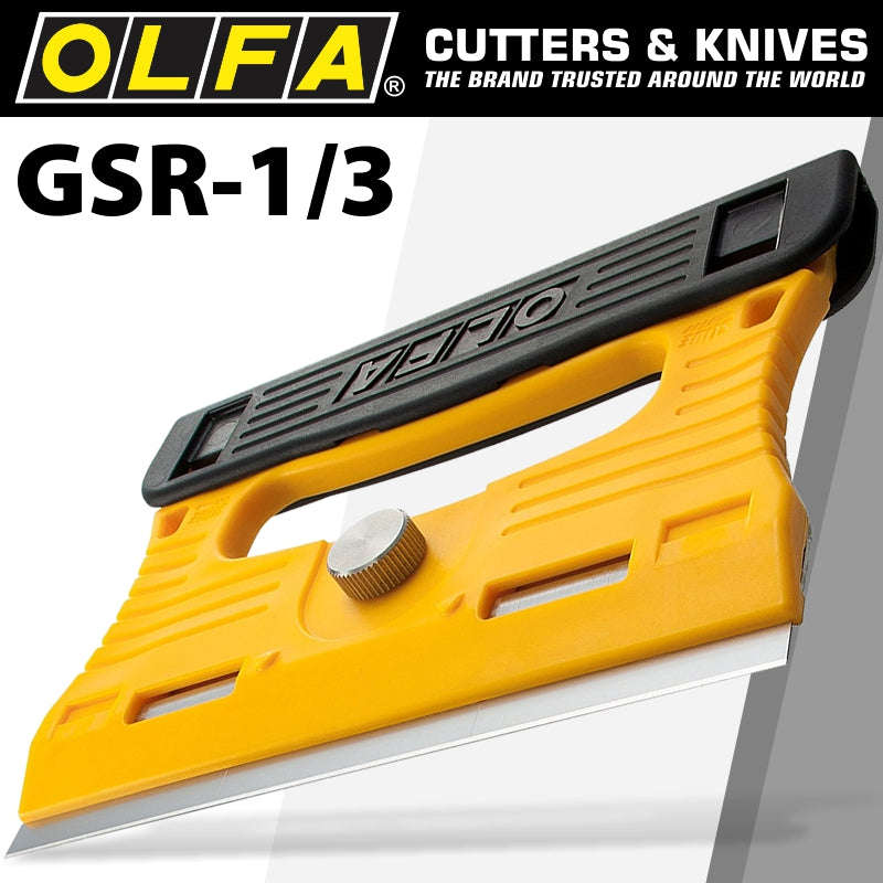 Olfa Professional Glass Scraper S/Steel Blade 120Mmx18Mm Inc 4 Blades -