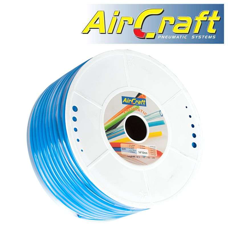 Aircraft Polyurethane Hose 14Mm O.D. Per Metre Blue (50M Per Roll) - DEFAULT TITLE