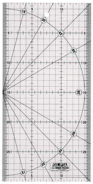 Olfa Metric Quilt Ruler 15Cm X 30Cm - Metric Grid - DEFAULT TITLE