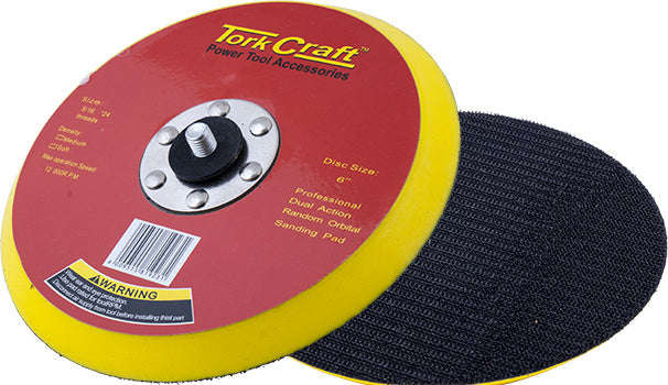 Tork Craft Da Sander Pad Hook And Loop 5 16 - 24Unf Med Soft No Holes 150Mm 6' - DEFAULT TITLE
