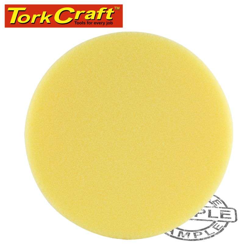 Tork Craft Foam Pad Hook And Loop Yellow Sponge 150Mm 6' Heavy Cutting -