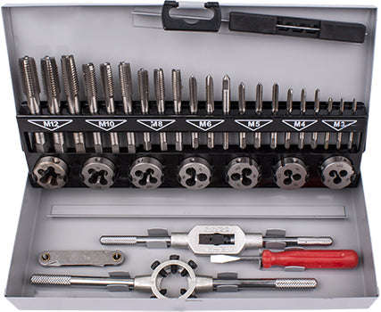 Tork Craft Tap And Die Set 32Pce 3-12Mm Hss In Steel Case - DEFAULT TITLE