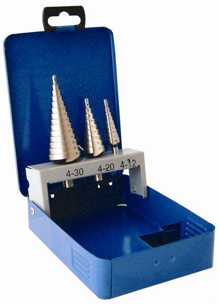 Tork Craft Step Drill Set 3 Pce Hss In Steel Case - DEFAULT TITLE